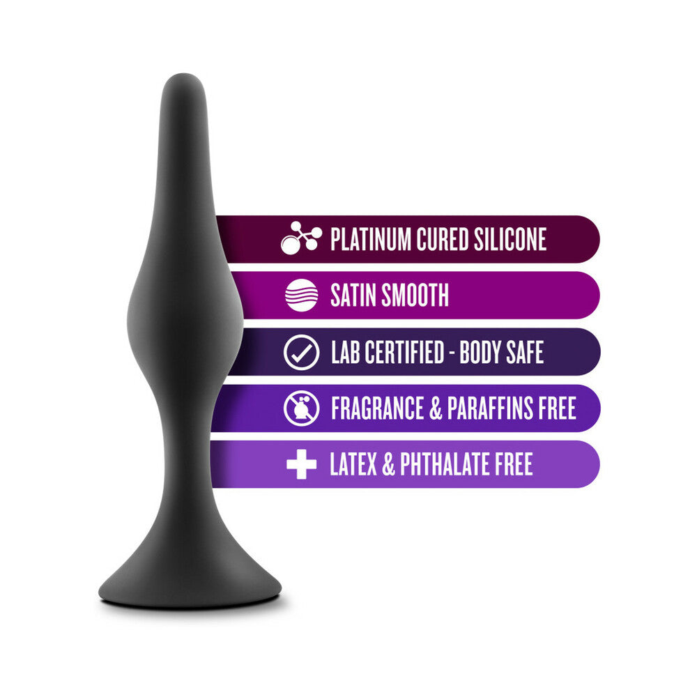 Blush Luxe Silicone Beginner Plug Small Black - Fantasies Boutique