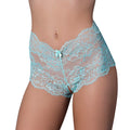 Magic Silk Pheromone Panties Split Crotch Lace Boy Short 2-Pack Aqua/Black L/XL