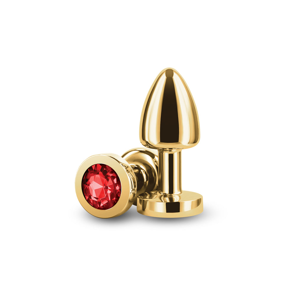 Rear Assets Petite Metal Anal Plug Gold/Red - Fantasies Boutique