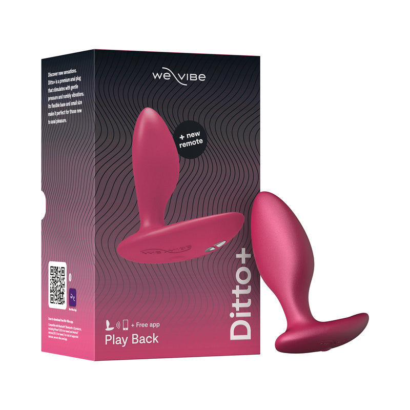 We-Vibe Ditto+ Rechargeable Remote-Controlled Silicone Vibrating Anal Plug Cosmic Pink - Fantasies Boutique