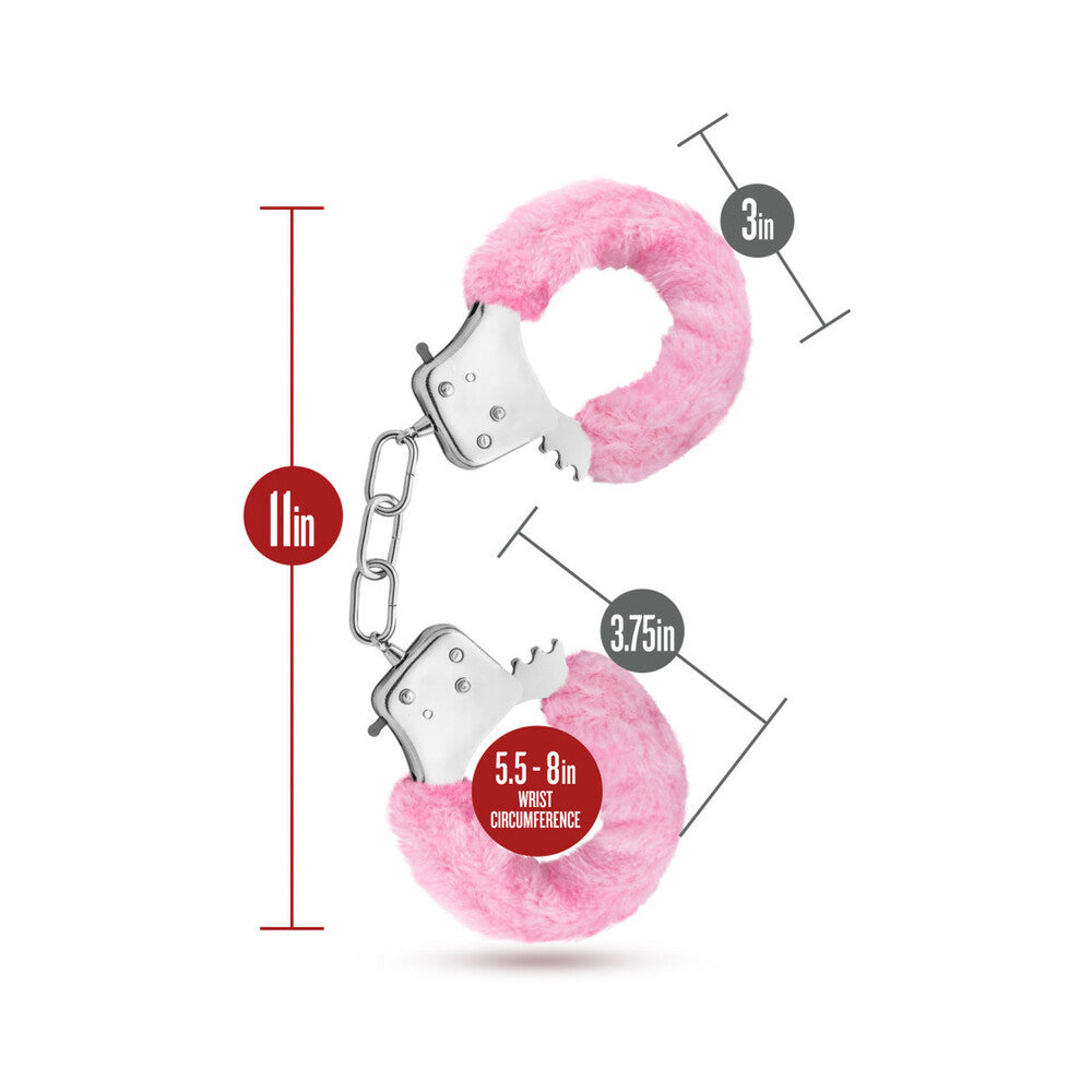Blush Temptasia Adjustable Faux Fur Cuffs Pink - Fantasies Boutique