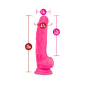 Blush Ruse Hypnotize Realistic 7.5 in. Silicone Dildo with Balls & Suction Cup Hot Pink