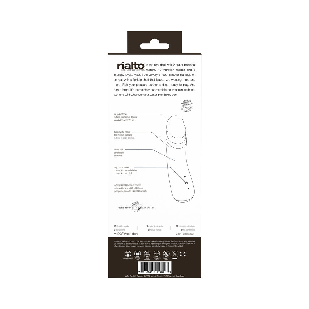 Vedo Rialto Rechargeable Vibe Black Pearl - Fantasies Boutique