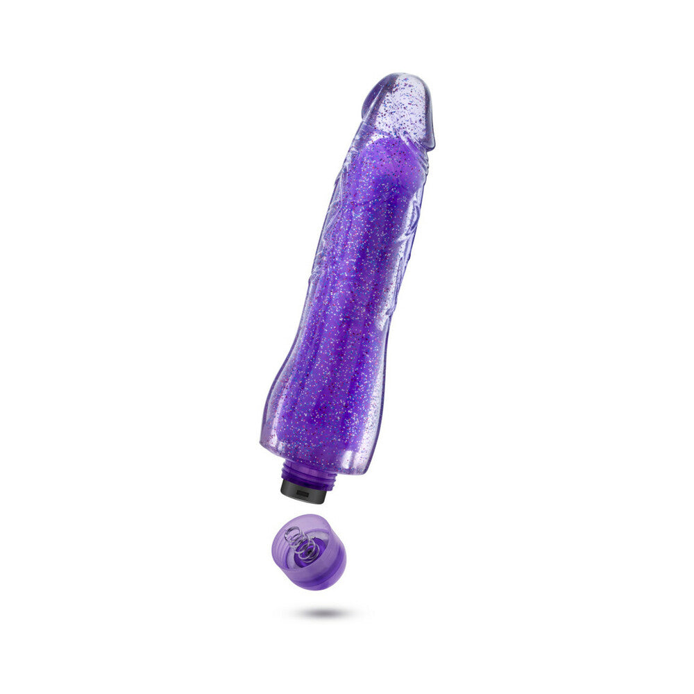 Glow Dicks Molly Color Changing 8 in. Vibrating Dildo Glitter Purple - Fantasies Boutique