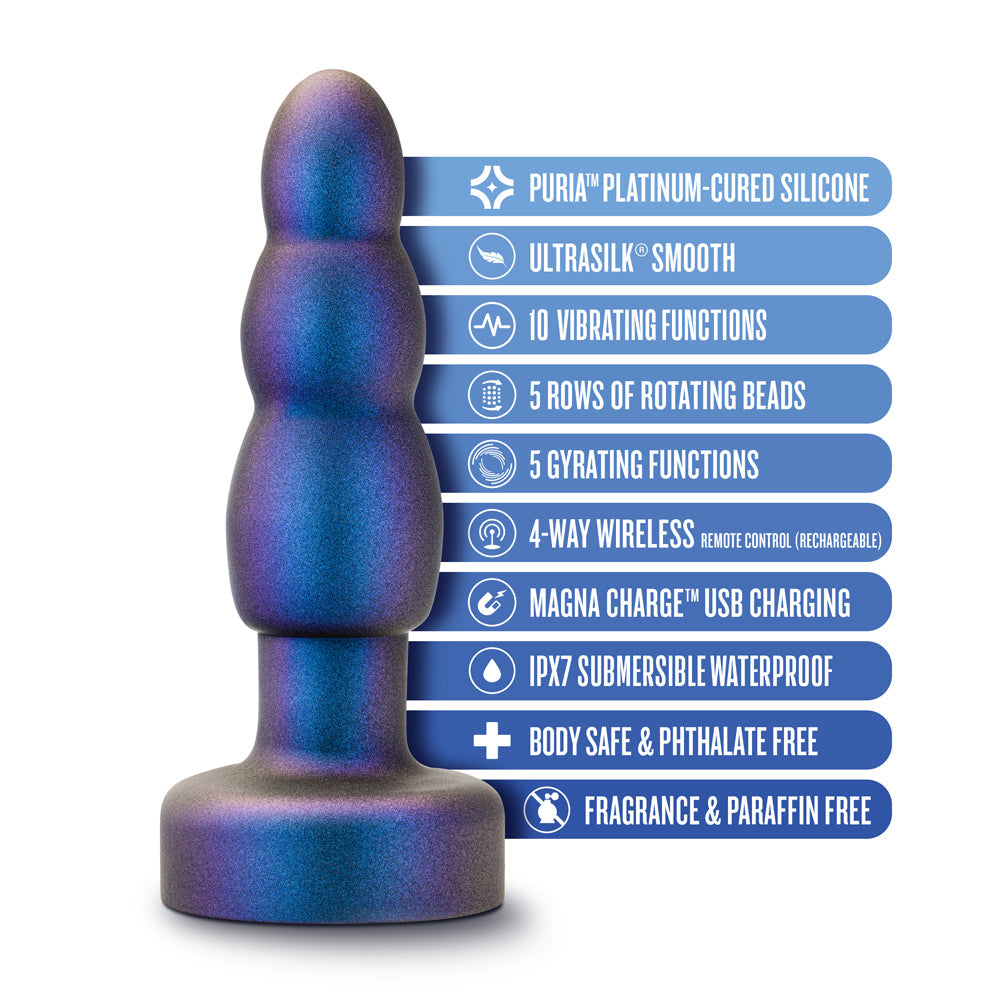 Anal Adventures Matrix Kinetik Plug with Remote Space Age Blue - Fantasies Boutique