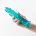Fantasia Upper 8 in. Jelly Dildo Teal - Fantasies Boutique