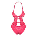 Magic Silk Get It Girl Halter Teddy with Snap Crotch Diva Pink Queen Size