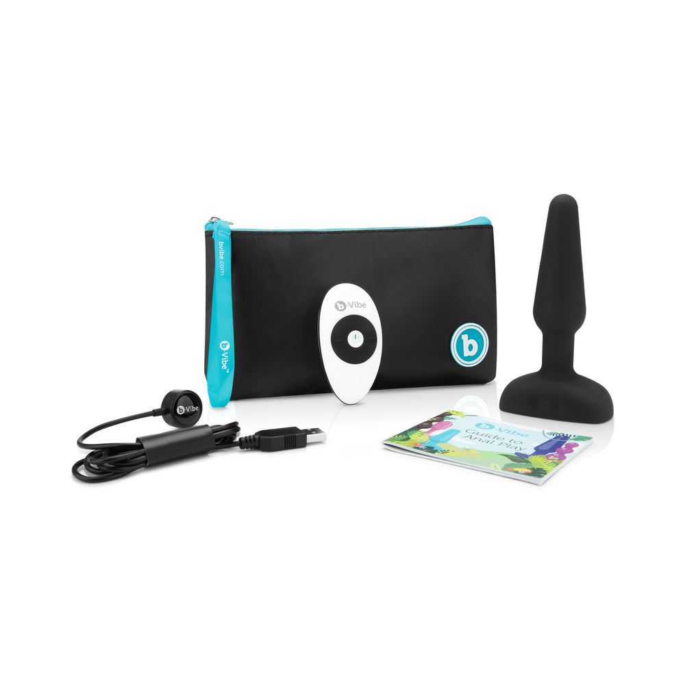 b-Vibe Trio Rechargeable Remote-Controlled Triple-Motor Vibrating Silicone Anal Plug Black - Fantasies Boutique