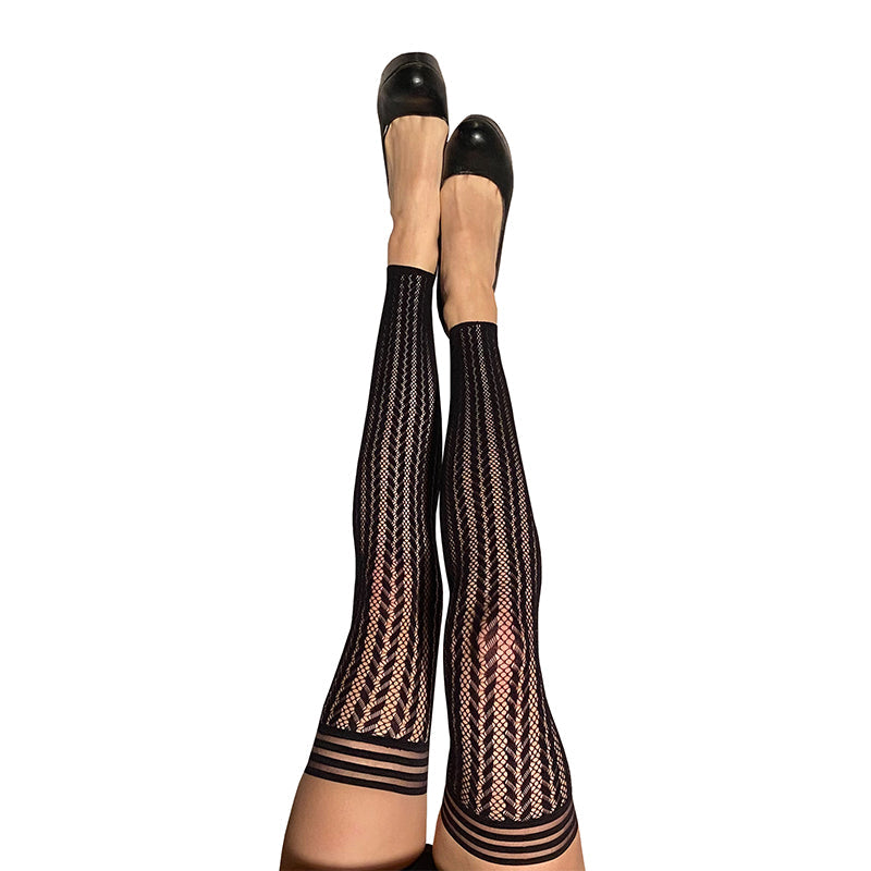 Kixies Lindsay Footless Fishnet Thigh-High Size B - Fantasies Boutique