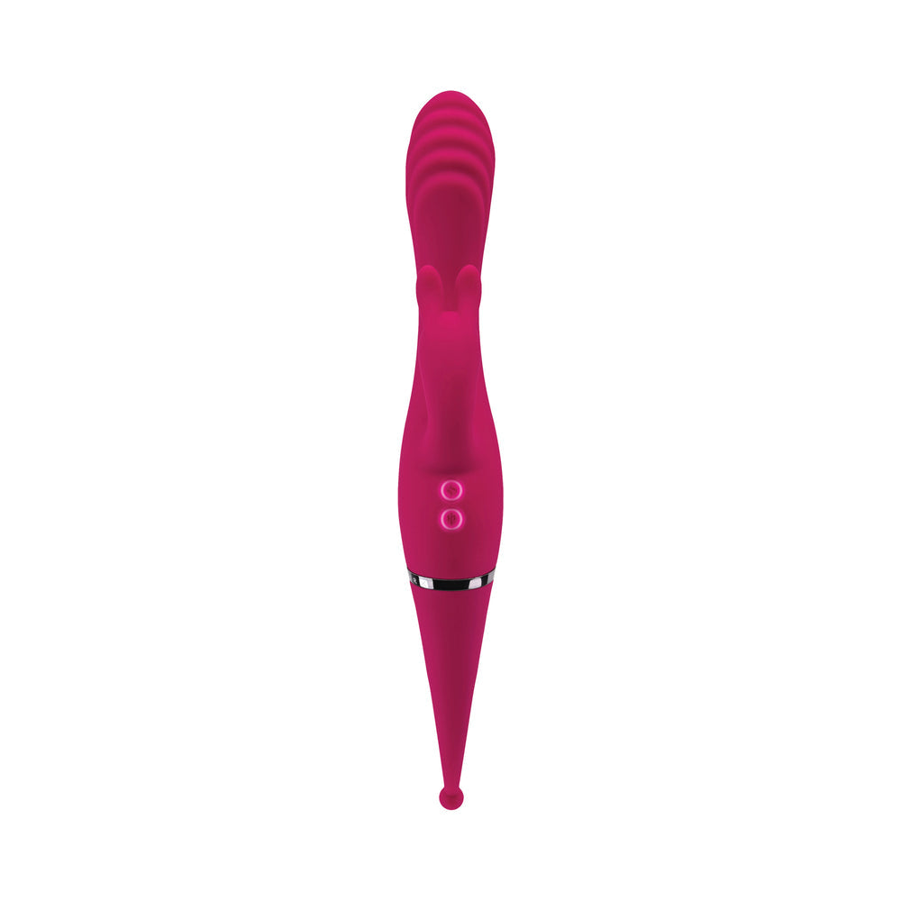 Gender X Four By Four Rechargeable Dual-Ended Multi-Stimulating Silicone Vibrator Burgundy - Fantasies Boutique