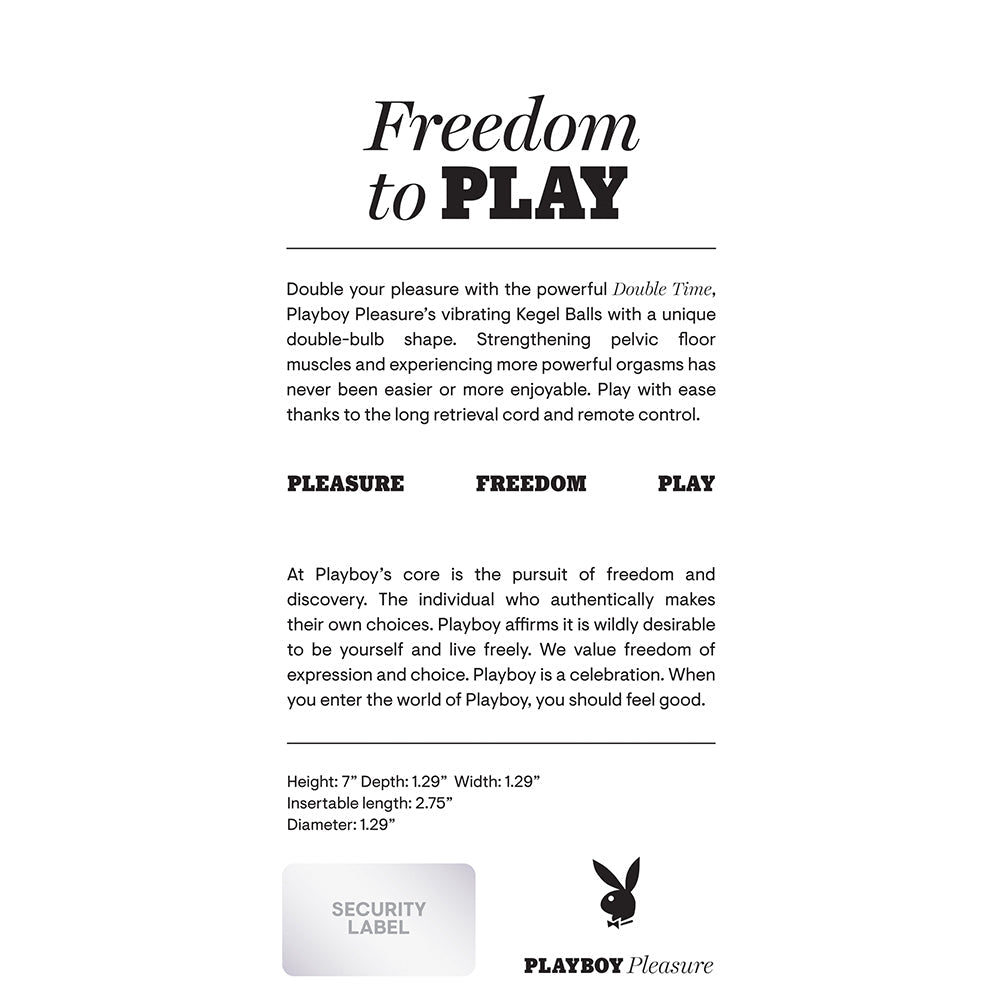 Playboy Double Time Rechargeable Remote Controlled Vibrating Silicone Dual Kegel Balls Acai - Fantasies Boutique