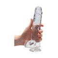 RealRock Crystal Clear Realistic 9 in. Dildo With Balls and Suction Cup Clear - Fantasies Boutique
