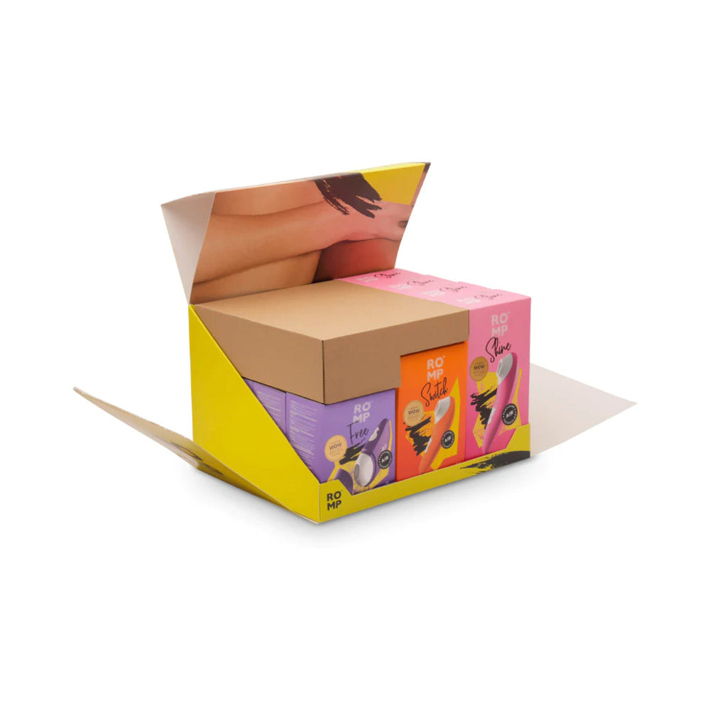 ROMP Counter Display 12-Pack: Shine, Switch & Free (4 of each)