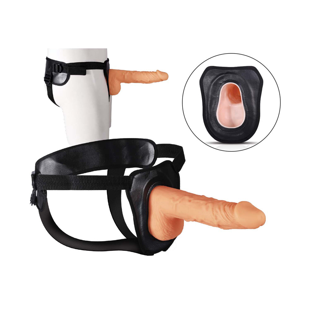 Erection Assistant Hollow Strap-On 9.5 in. White - Fantasies Boutique