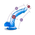 B Yours Sweet 'n Hard 7 Realistic 8.5 in. Dildo with Balls Blue - Fantasies Boutique