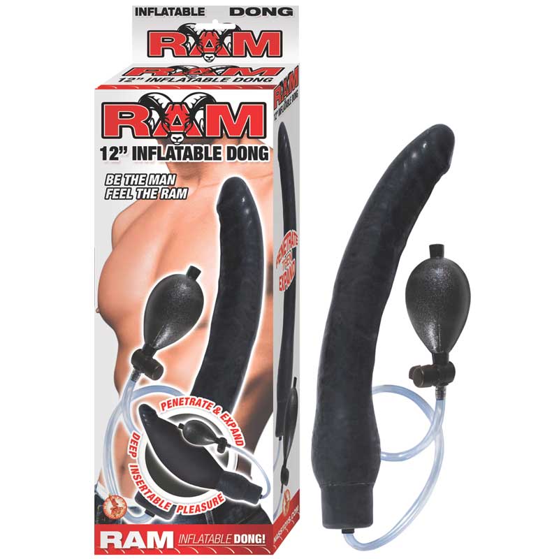 Ram 12in. Inflatable Dong (Black) - Fantasies Boutique