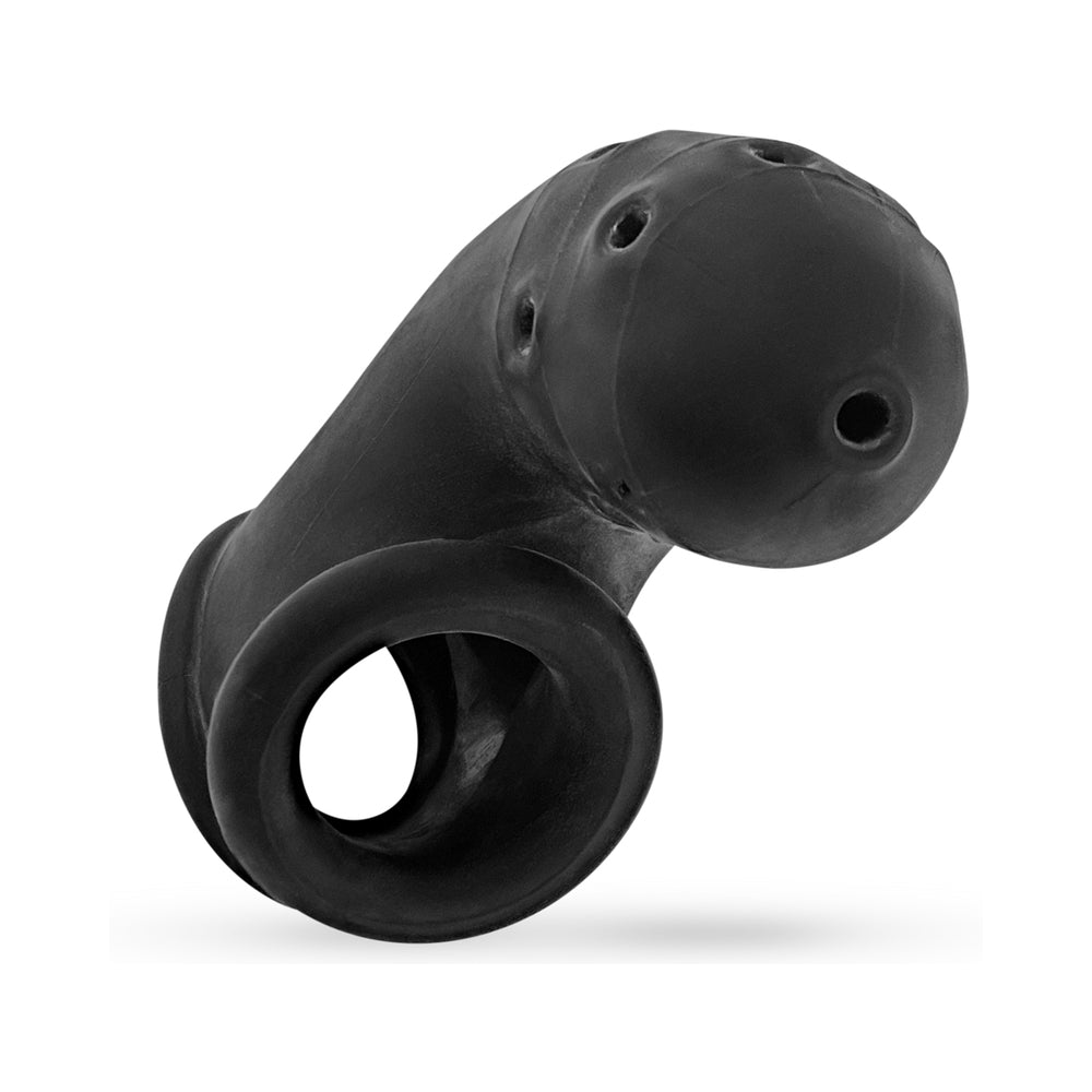 OxBalls Airlock Air-Lite Vented Chastity Black Ice - Fantasies Boutique