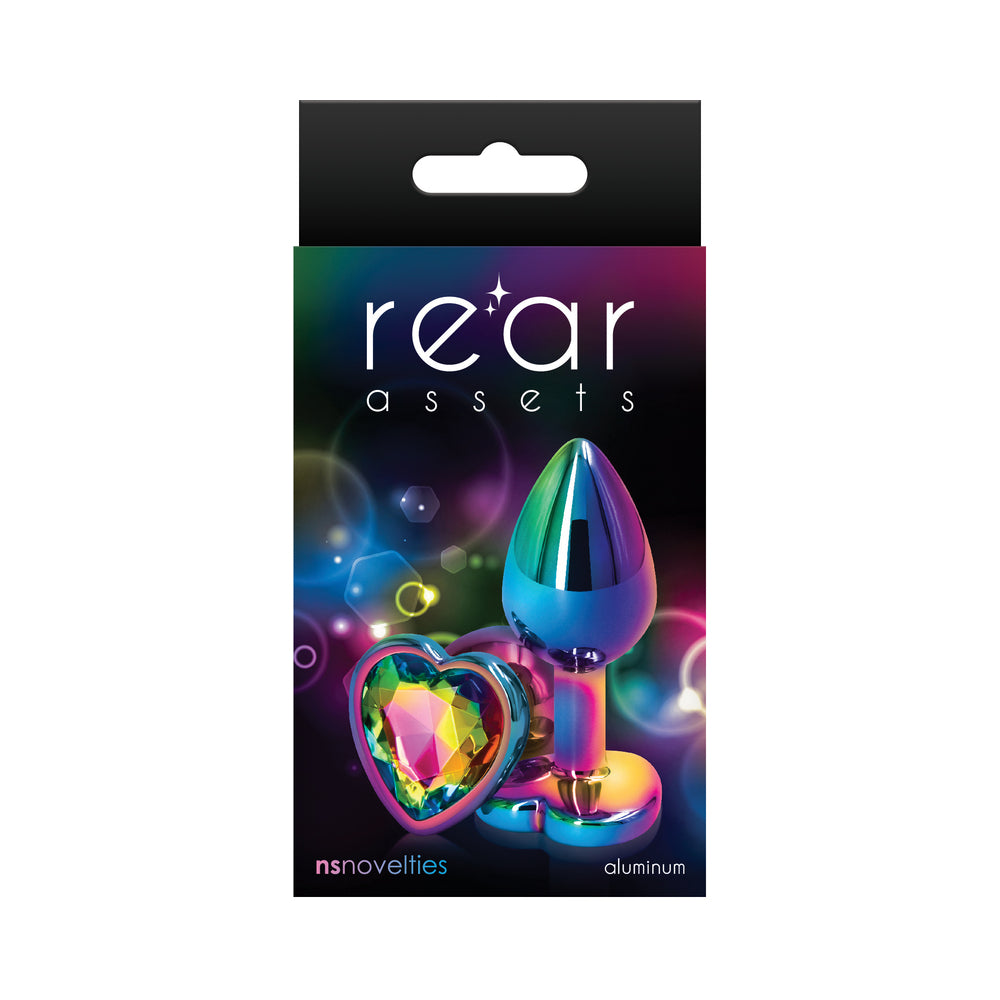 Rear Assets Metal Heart Plug Small Multicolor/Rainbow - Fantasies Boutique