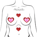 Pastease Peek-a-Boob: Red Glitter Heart Frame & Center Pasties