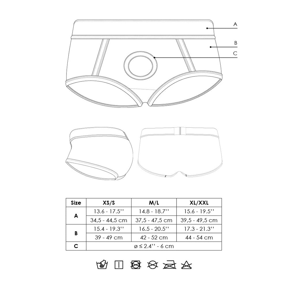 Ouch! Vibrating Strap-on Brief Black XL/2XL