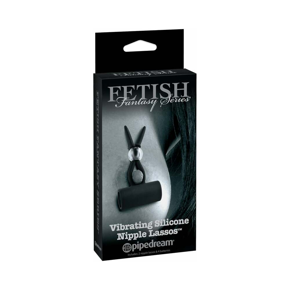 Fetish Fantasy Series Limited Edition Vibrating Silicone Nipple Lassos Black - Fantasies Boutique