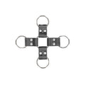 Ouch! Black & White Bonded Leather Hogtie With Hand & Ankle Cuffs Black