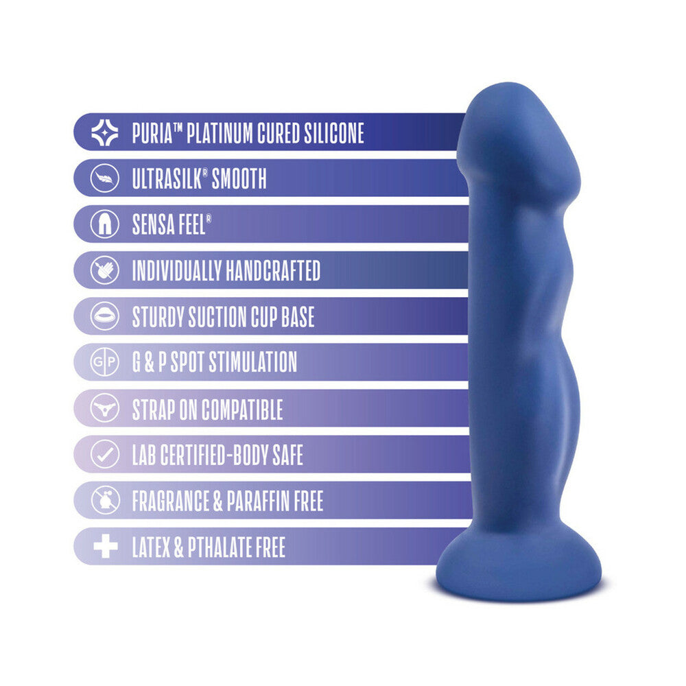 Avant D12 Suko 8 in. Dual Density Silicone Dildo Indigo - Fantasies Boutique