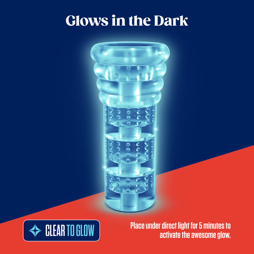 RIZE! Luz Glow in the Dark Self-Lubricating Stroker Clear - Fantasies Boutique