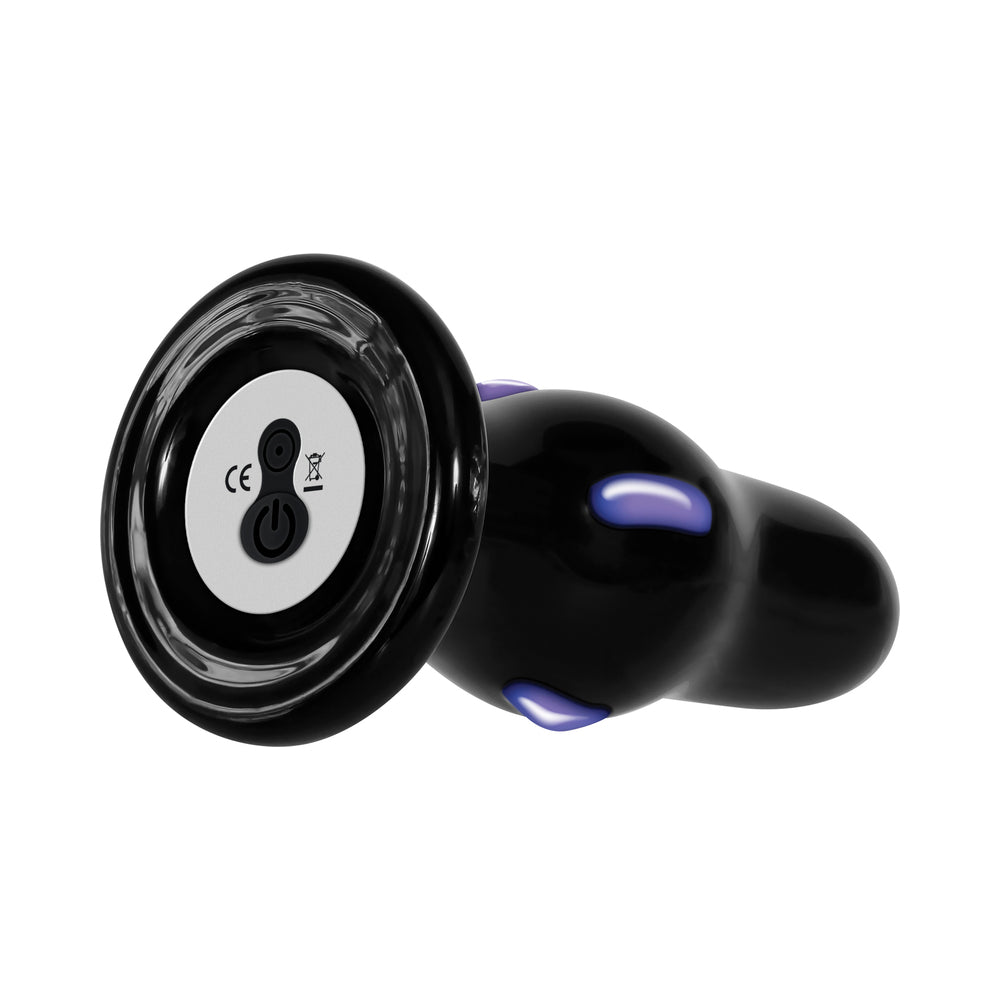 Adam & Eve Rear Rocker Rechargeable Vibrating Glass Anal Plug Black - Fantasies Boutique
