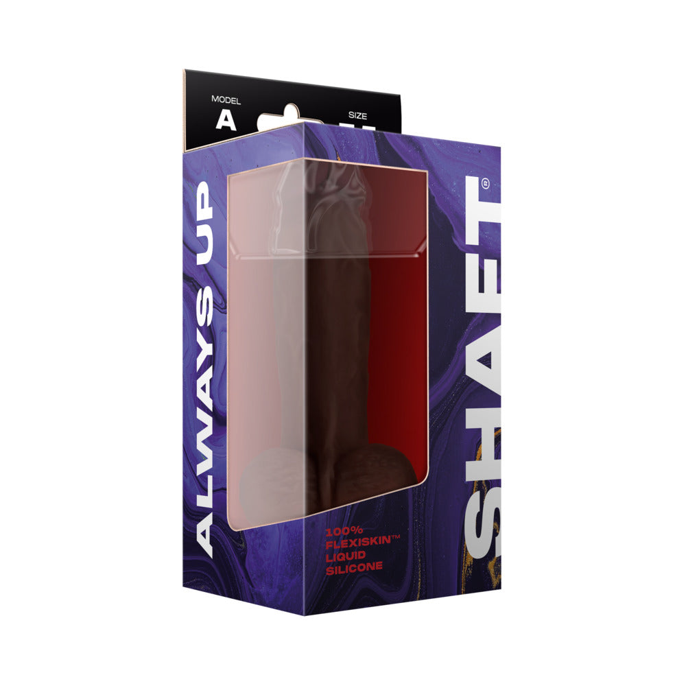 Shaft Model A: 7.5 in. Dual Density Silicone Dildo with Balls Mahogany - Fantasies Boutique