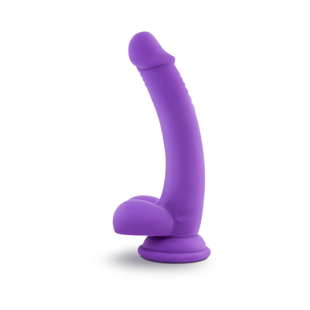 Blush Ruse D Thang Semi-Realistic 7.75 in. Silicone Dildo with Balls & Suction Cup Purple