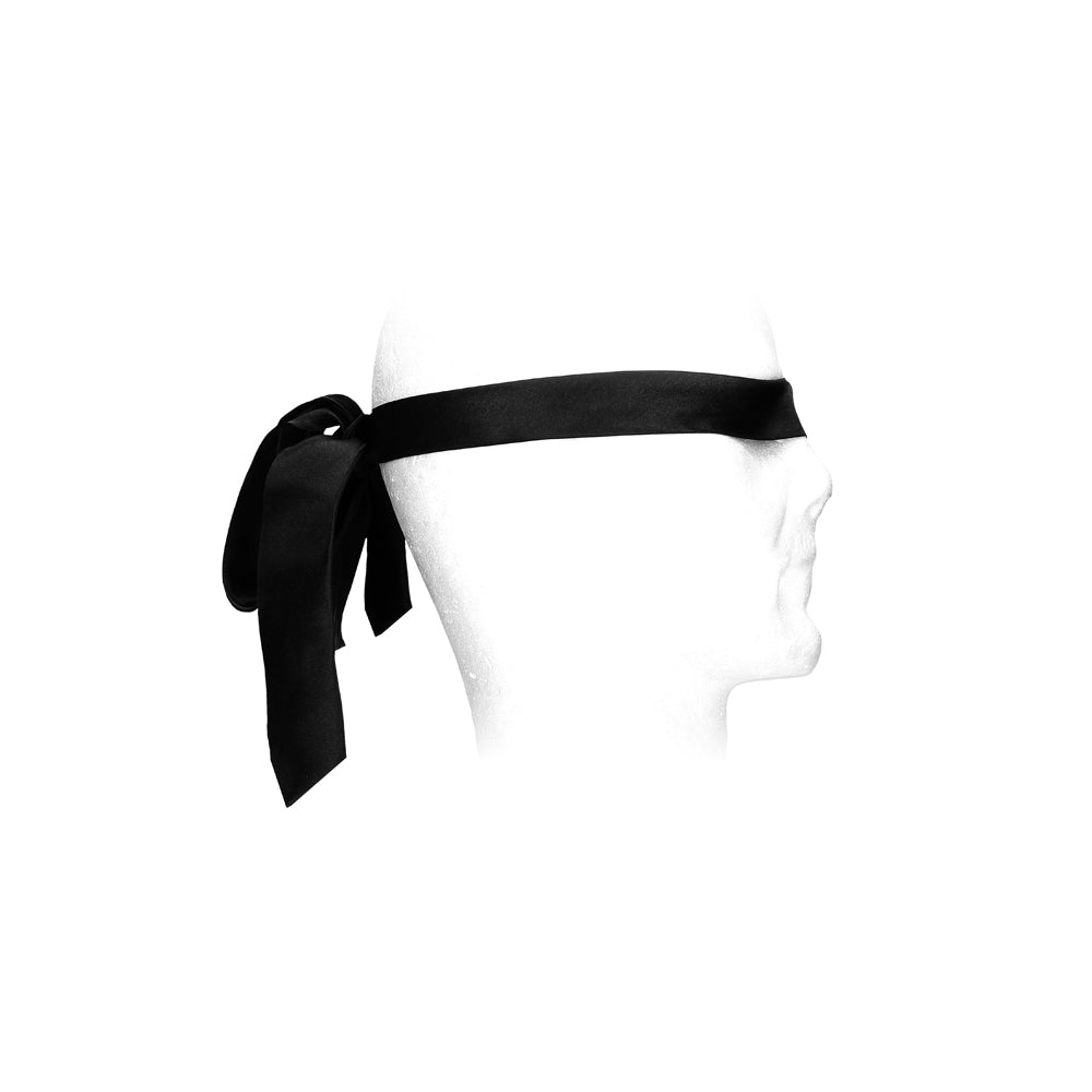 Ouch! Black & White Satin Bondage Tie Black - Fantasies Boutique