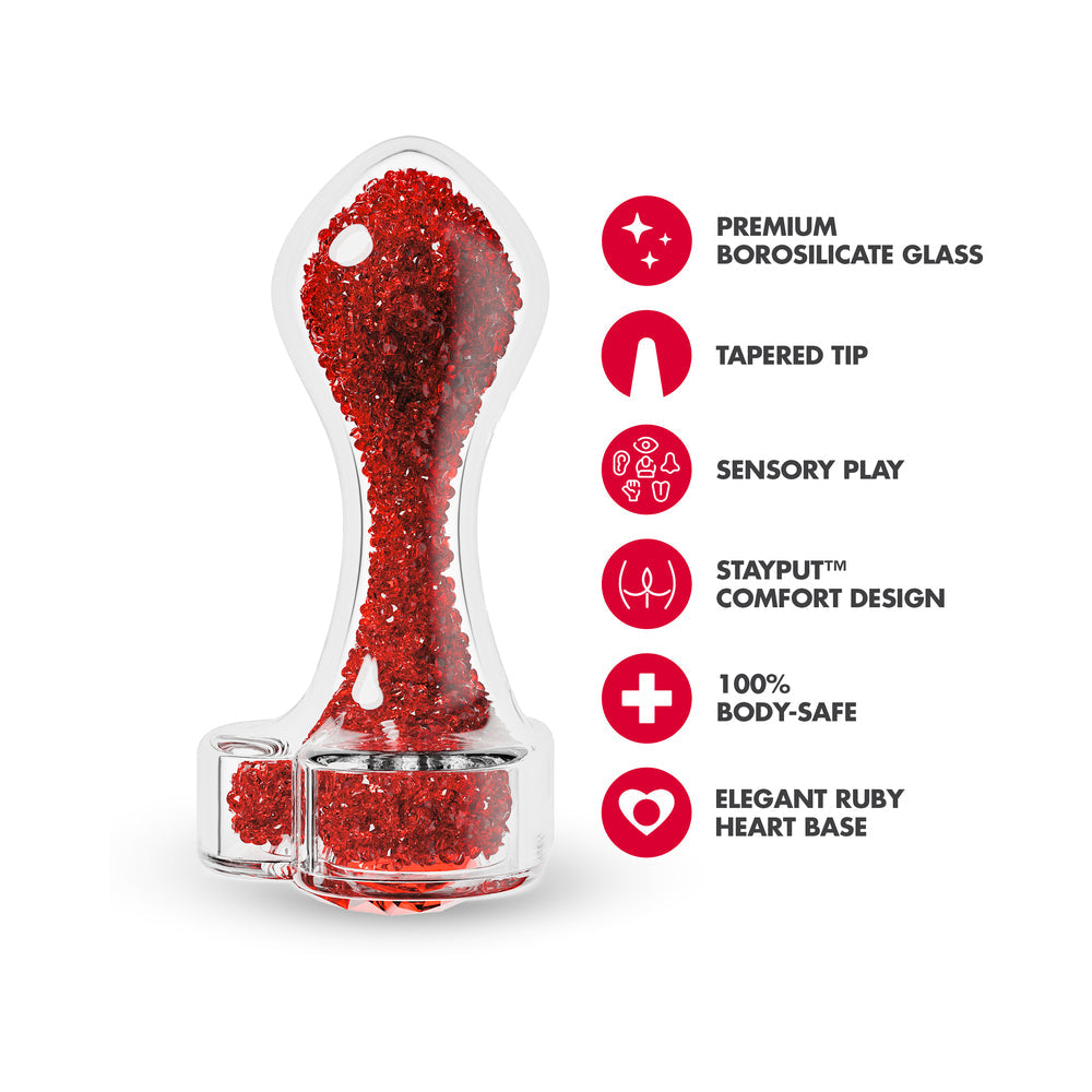 Oh My Gem Lustre Glass Anal Plug Red