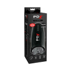 PDX Elite Motobator 2 Rechargeable Thrusting Vibrating Masturbator Clear/Black - Fantasies Boutique
