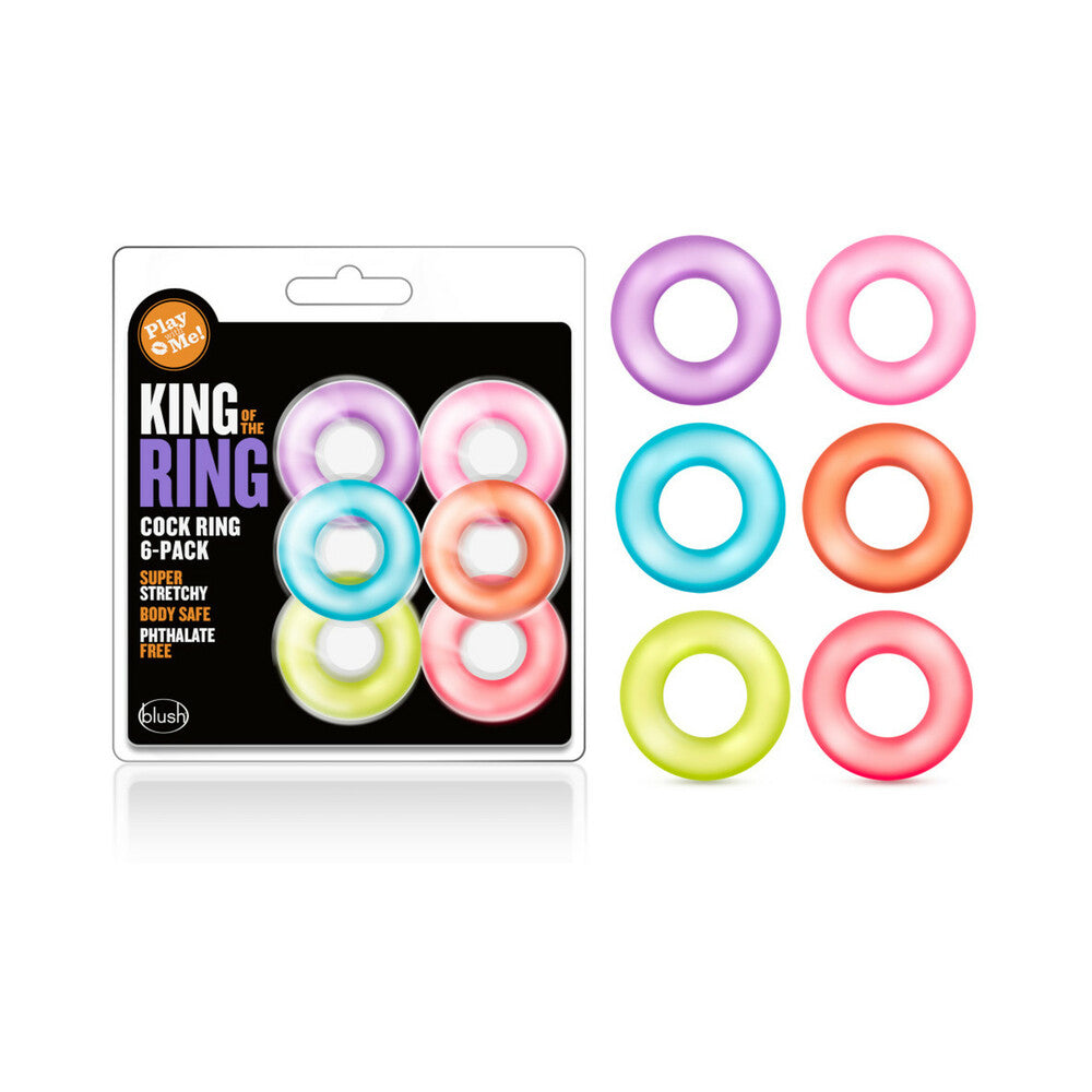 Blush Play with Me King of the Ring Cockring 6-Pack Assorted Colors - Fantasies Boutique