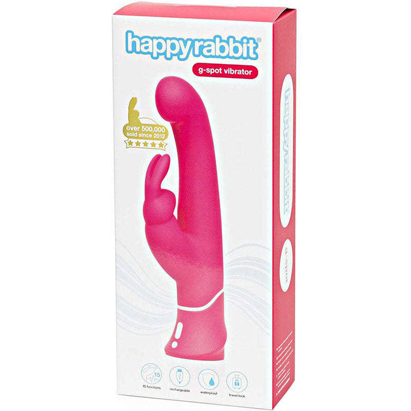 Happy Rabbit G-Spot Rechargeable Silicone Rabbit Vibrator Pink - Fantasies Boutique