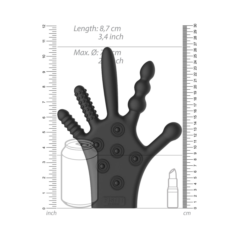 Shots Fist It Silicone Stimulation Glove Black - Fantasies Boutique