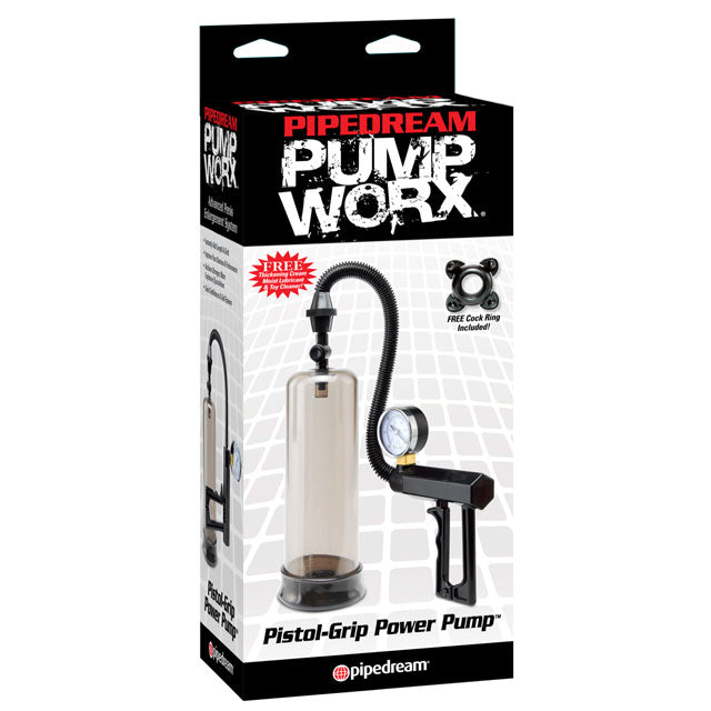 Pump Worx Pistol-Grip Power Pump Clear/Black - Fantasies Boutique