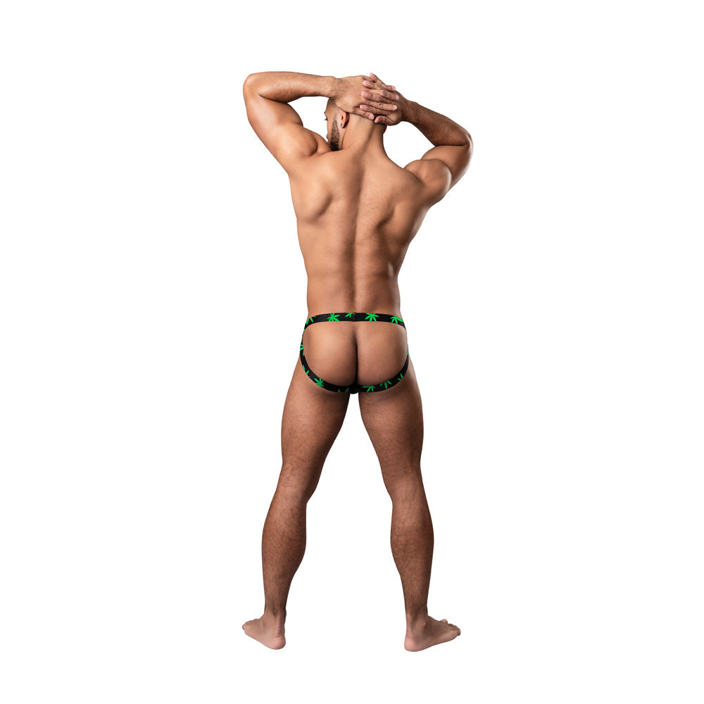 Male Power Hazy Dayz Jock Pot Leaf L/XL