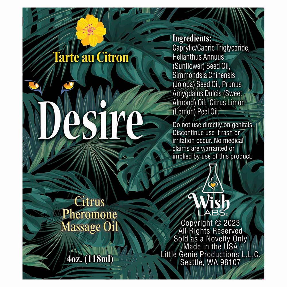 Desire Pheromone Massage Oil Citrus 4 oz. - Fantasies Boutique