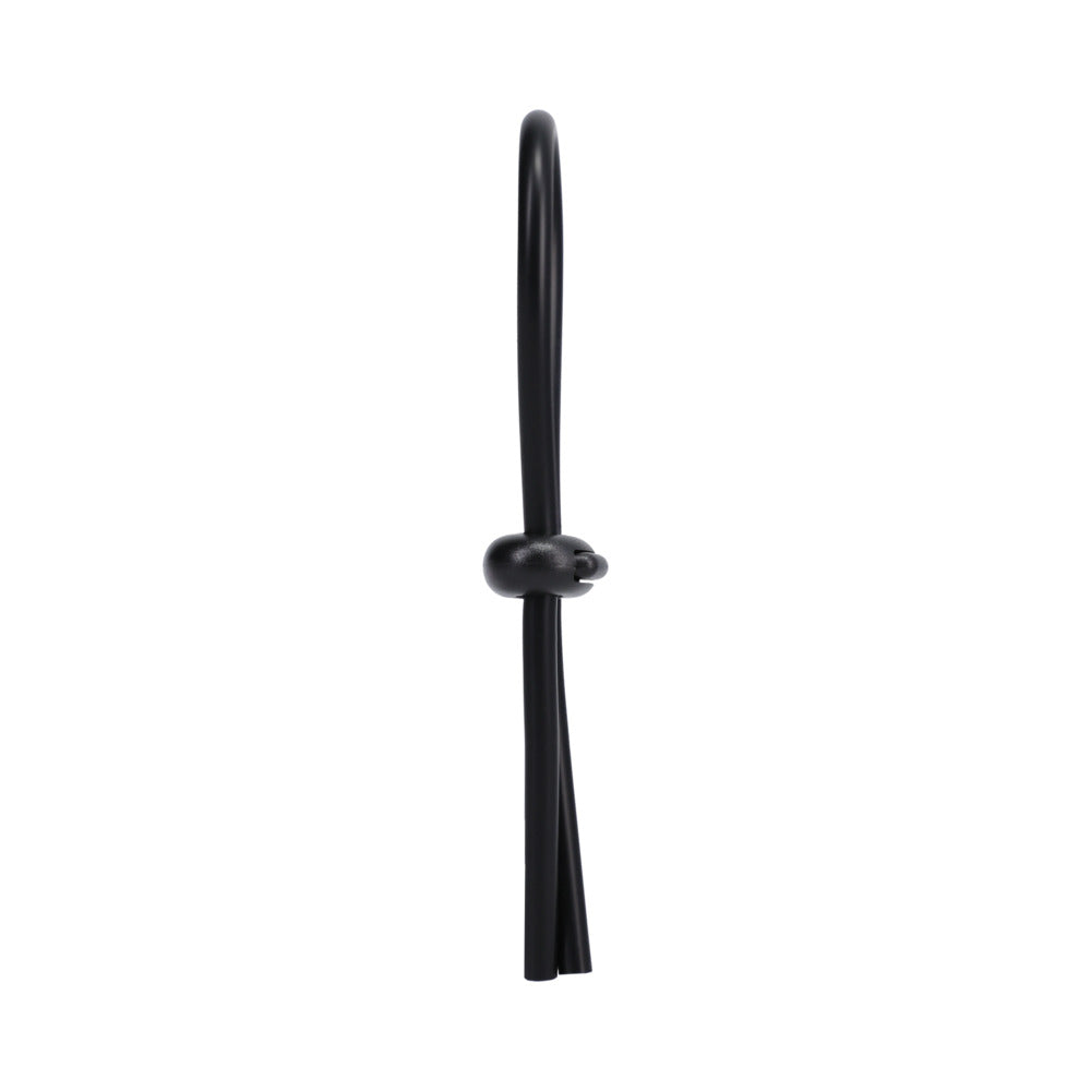 Rock Solid Black Silicone Double Lock Adjustable  Lasso/Bolo - Fantasies Boutique