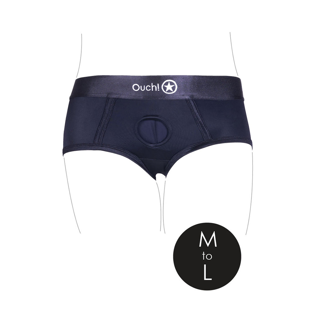 Ouch! Vibrating Strap-on Brief Black M/L - Fantasies Boutique