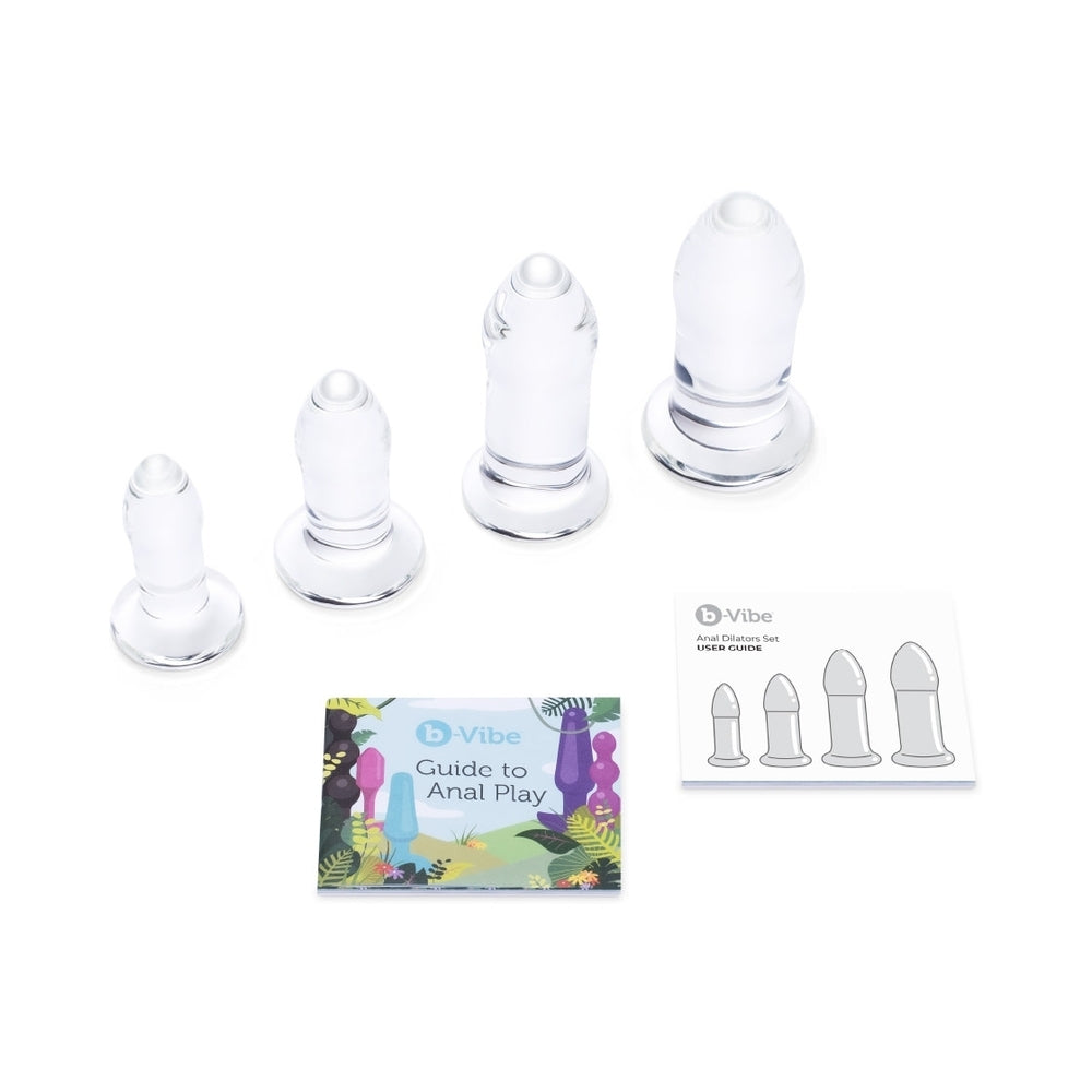 b-Vibe 4-Piece Anal Dilators Glass Plug Set - Fantasies Boutique