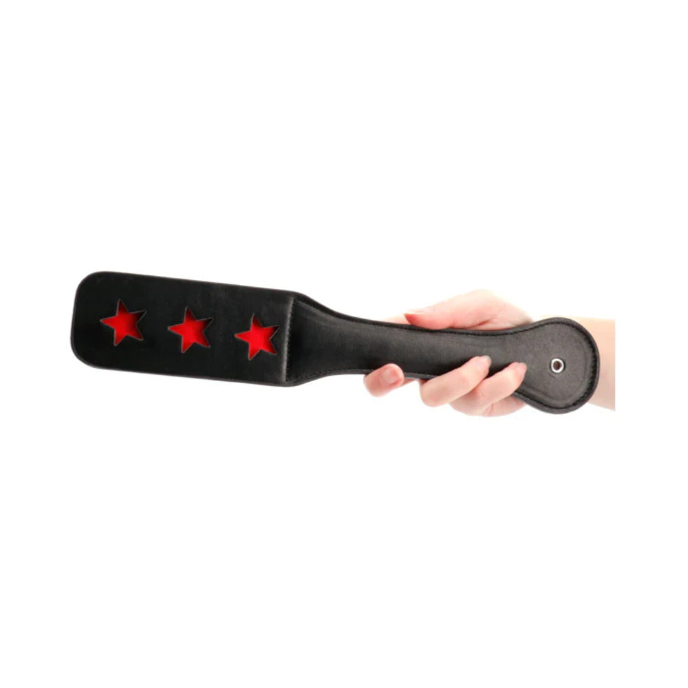 Ouch! Star Pattern Paddle Black - Fantasies Boutique