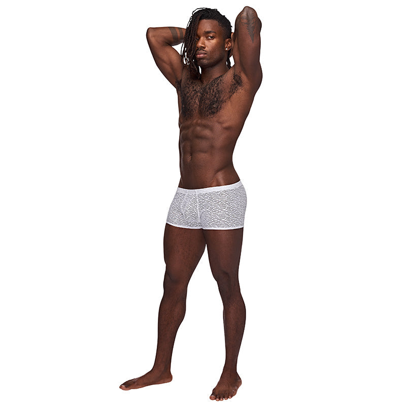 Male Power Sneak Peek Mini Short White XL - Fantasies Boutique