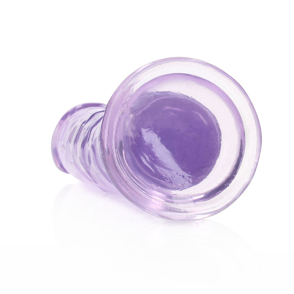 RealRock Crystal Clear Straight 6 in. Dildo Without Balls Purple - Fantasies Boutique