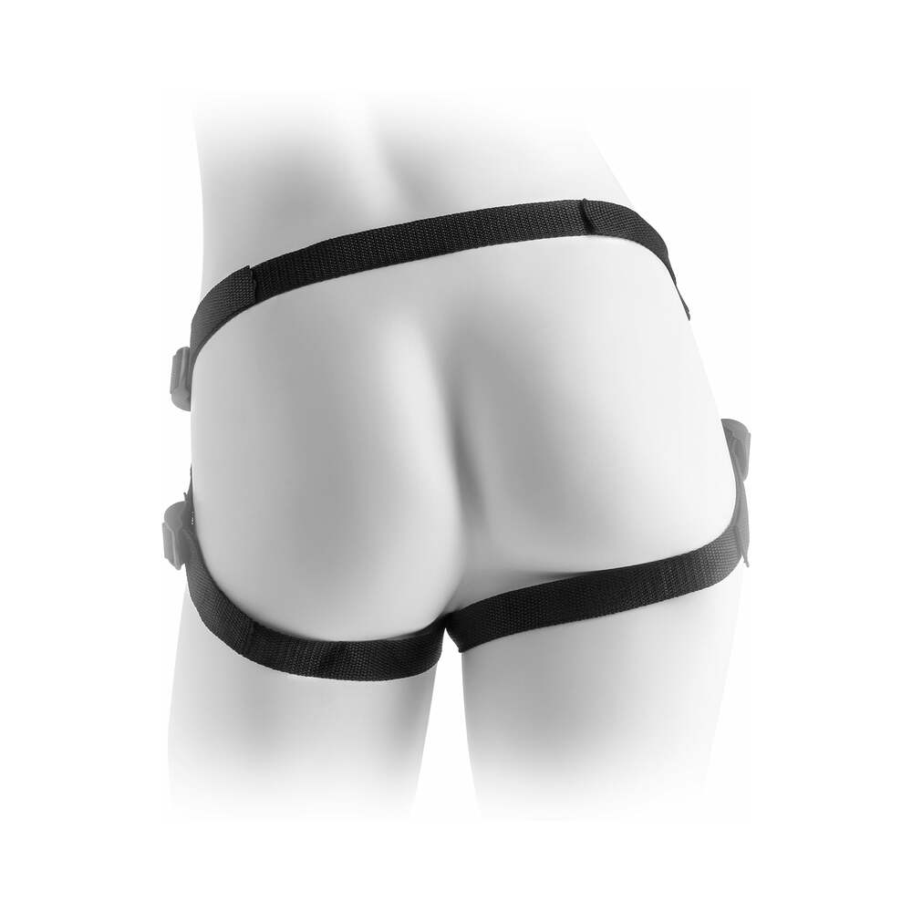 Fetish Fantasy Series Adjustable Vibrating Plush Harness Black - Fantasies Boutique