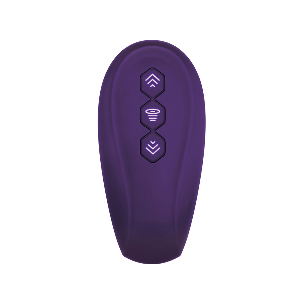 Evolved 2 Become 1 Rechargeable Remote-Controlled Silicone Strapless Strap-On With Suction Purple - Fantasies Boutique