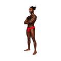 Male Power Sassy Lace Skirt Jock Red S/M - Fantasies Boutique
