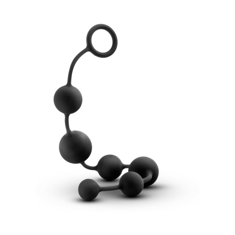 Blush Anal Adventures Platinum Silicone Large Anal Beads Black - Fantasies Boutique